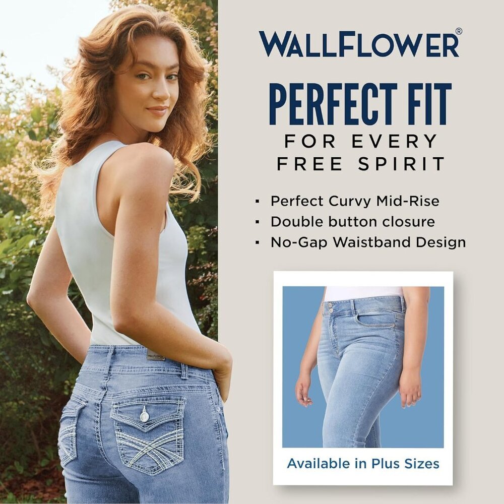 Bootcut Jeans Women Mid Rise Curvy Insta Stretch Denim Sizes 0-24 - Picture 5 of 8